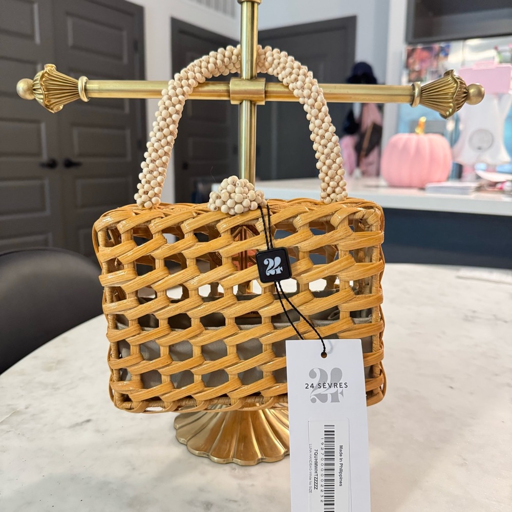 BRAND NEW Aranaz Luna Woven Clutch Bag